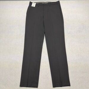 NWT Haggar Premium Flex Dress Pant Slim Straight Black Mens 34x34
